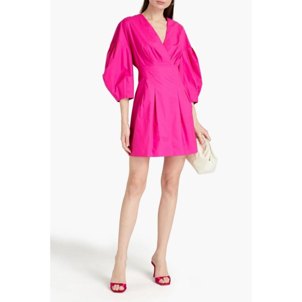 ba&sh Broadway Balloon Sleeve Dress Fuchsia Pink